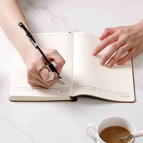 PYD Life 6 Pack Leather Notebooks A5 Journal Lined Blanks 5.8" x 8.3" Blue for Xtool Laser Engraving DIY Crafting,Notebooks for Work School Women Men 200 Pages