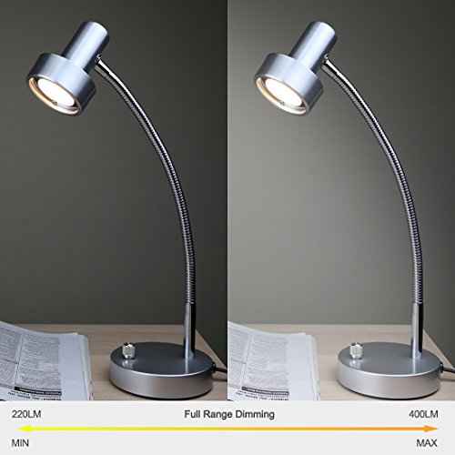 O¡¯Bright Dimmable LED Desk Lamp with USB Charging Port (5V/2A), Full Range Dimming LED, Table Lamp with USB Charger, Flexible Gooseneck, Office Desk Lamp/Bedside Lamp, Vintage Design (Aluminum)
