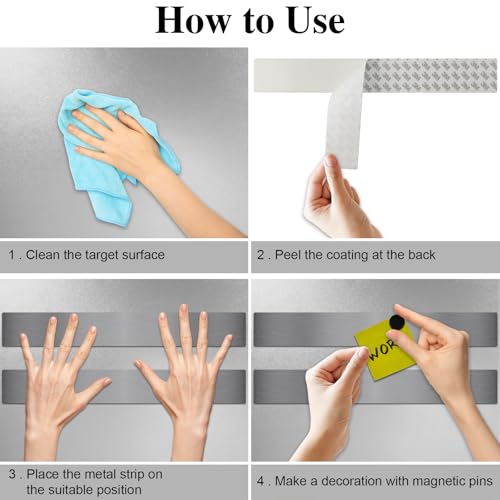 Lockways Silver Magnetic Whiteboard Strip Set - 4 Pieces, 15" x 12" Bulletin Board