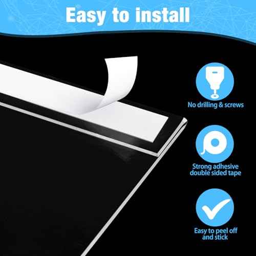 Maitys 36 Pcs Acrylic Wall Mounted Sign Holder Vertical Plastic Clear Frames No Drilling Wall Mounted Sign Holder with Adhesive Tape for Displaying Document Flyer Poster (5 x 7 Inch)