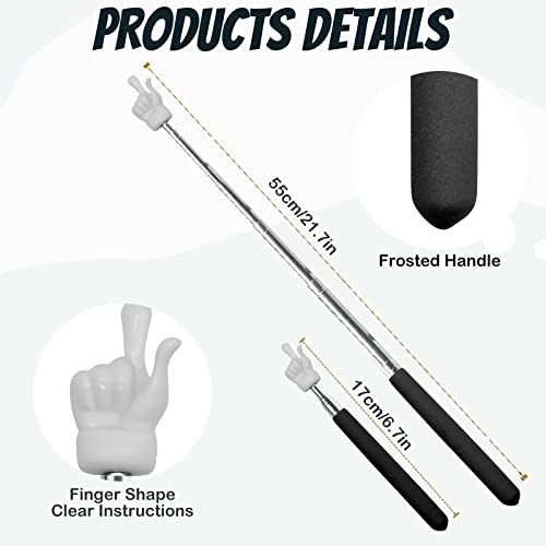 Black Telescopic Teacher Pointer Extendable Hand Stick Classroom Supplies