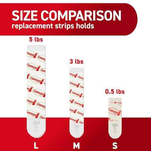 Command Medium Refill Strips, 36 Command Strips, Damage-Free Hanging, Reuse Medium Indoor Wall Hooks, No Tools Removable Adhesive for Home Decor