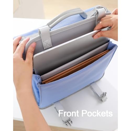 3" D-ring Zipper Binder with 700+ Sheets Capacity, 3-ring Zip Up Binder with Shoulder Strap for School, College, Office, Compatible with 13" MacBook & 12.9" Tablet (Light Blue)