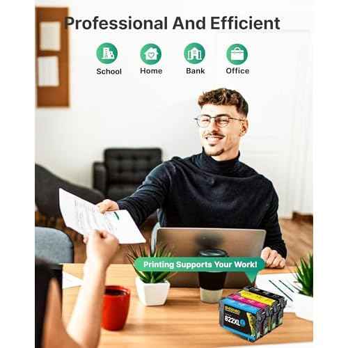 822XL Printer Ink Epson Remanufactured Replacement for Epson 822XL Ink Cartridges Combo Pack for Epson 822 822 XL T822 to use with Workforce Pro WF-3820 WF-4820 WF-4830 Printer£¨4 Pack£©