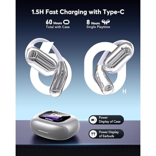 AI Translation Earbuds, Language Translator Earbuds Real Time for 144 Languages,audifonos traductores ingl?s espa?ol,Bluetooth 5.4 LCD Touch Screen Earphones,Ideal for Travel Business Learning