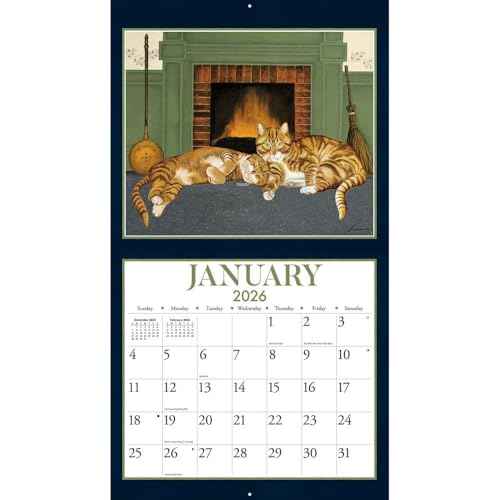 Lang Companies, American Cat 2026 Wall Calendar by Lowell Herrero, 13.4'' X 12'', 12-Month Calendar with Stapled Binding