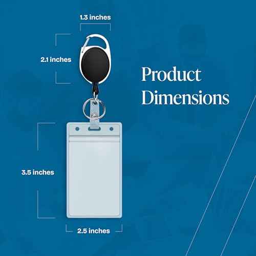 Will Well ID Badge Holders with Clip and Keyring - Vertical Clear Plastic 2.52" x 3.58" Sleeves Fit Up to 3 Cards - Retractable 24" UHMWPE Fiber Pull Cords for Easy Access - 2-Pack, Black Reels