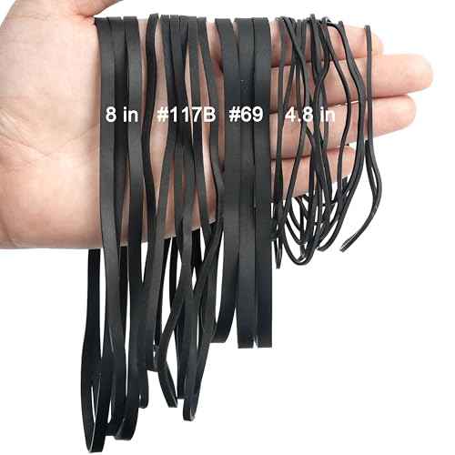 HAIDIBAO-Rubber Bands Assorted Sizes 0.5lbs large rubber bands heavy duty Elastic Bands 4 sizes black rubber band for Office supplies size#69,size#117B,size#8in,size(4-4/5" x 1/16")