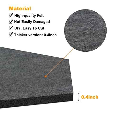 12" Large Bulletin Board with 30 Push Pins, Pack of 8 Hexagon Felt Pin Board Notice Boards for Home Office Kitchen, Felt Wall Tiles for Photos Memos