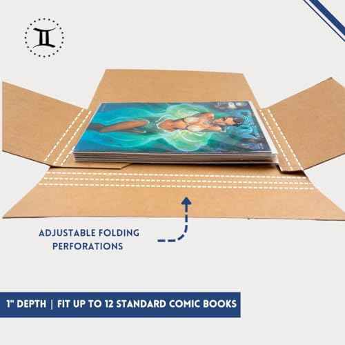 Gemini Comic Book Mailers | 10.75x7.5x1 Inch - Pack of 10 | Easy Fold, Stay Flat, Crush Proof, and Do Not Bend | Flat Boxes for Shipping, Books Boxes and Wraps, Mailers Boxes, Rigid Mailers