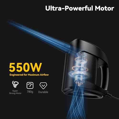 Electric Air Duster 550W ? Powerful Compressed Air Blower for PC, Laptop, Electronics, Home Cleaning ? Replaces Canned Air, Datavac Alternative