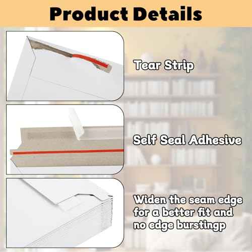 100 Pack Cardboard Mailers 11 x 14 Inch, Rigid Mailers Self Seal Photo Document Mailer, White Cardboard Shipping Envelopes for Photos, Papers, Files, CD