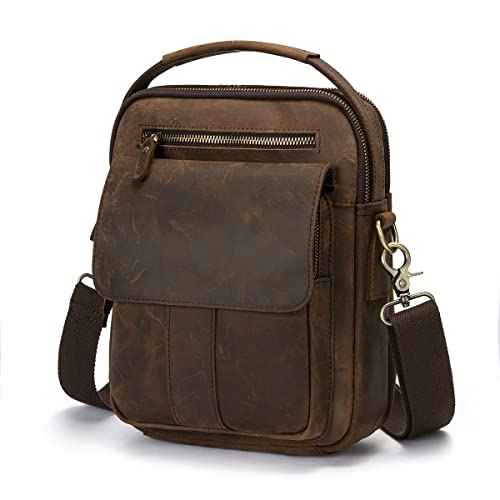Mens Genuine Leather Sling Messenger Shoulder Cross body Satchel Bag Handle Tote Business Briefcase Portfolio