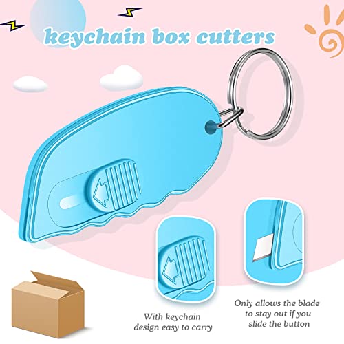 Minatee 12 Pack Mini Keychain Box Cutter - Classical Color Variants
