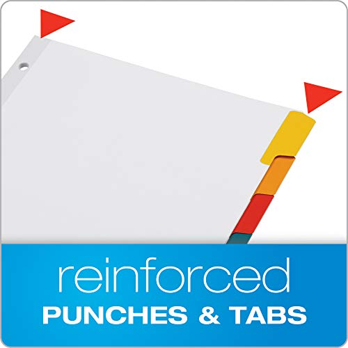 Oxford 8-Tab Write & Erase Binder Dividers - 6 Pack, White Paper with Color Tabs