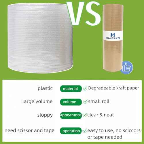 Dish Packing Kit Glassware Moving Supplies for Friagle Items 15"x500' Honeycomb Packing Paper Roll Recyclable Moving Paper with Fragile Stickers Alternative to Bubble Cushioning Wrap for Shipping