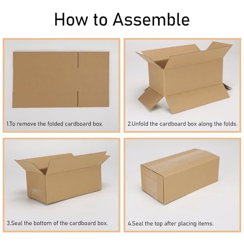 CRUGLA 40 Pack Brown 10x7x3 Inch Shipping Boxes for Small Business - Corrugated Cardboard Bulk Mailing & Packing