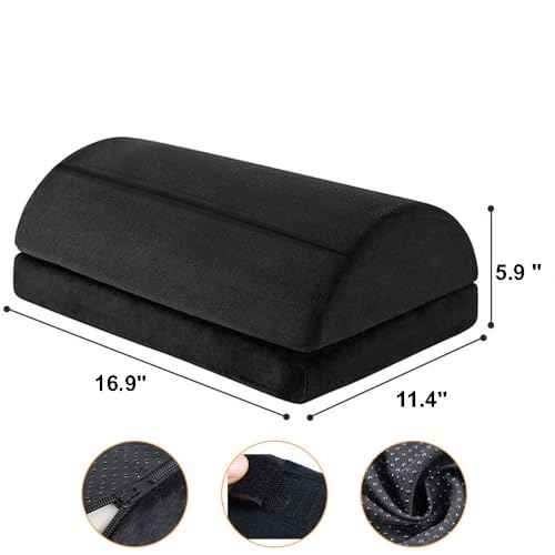 Heated Foot Rest Under Desk at Work, Desk Foot Stool with Heat, Adjustable Height, 3 Heat Levels and Timer Foot Warmer Feet Heater for Office Chair, Gaming Home Use