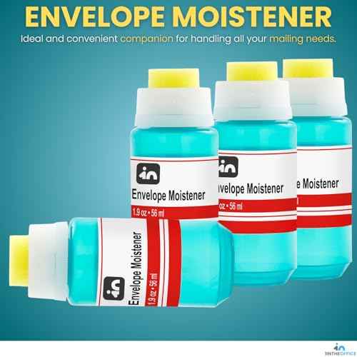 1InTheOffice Envelope Moistener, Envelope Sealer, Letter Moistener, 2 oz., 4 Pack