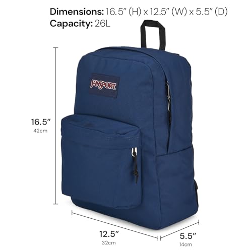 JanSport SuperBreak Plus Backpack - Black, Lightweight School Pack