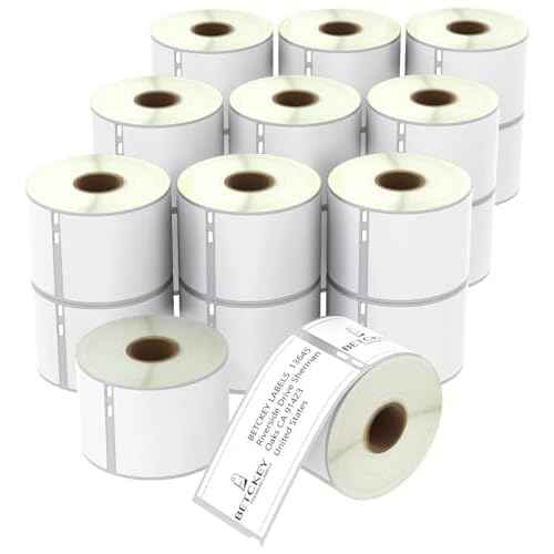 BETCKEY - Compatible DYMO 30323 (2-1/8" x 4") Shipping/Name Badge Labels, Compatible with DYMO Labelwriter 450, 4XL, NOT Fit 550 & 5XL [20 Rolls/4800 Labels]