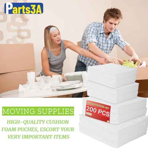 Moving supplies,200Pack Cushion Foam Pouches, Packing Supplies for Moving, Packing, Transportation and Storage, Incidental 120Fragile Stickers (16X16, 12X7.5, 10X10, 7.5X7.5)