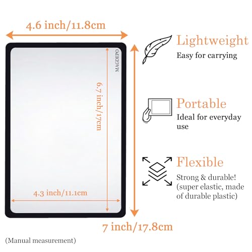 2pcs Magnifying Sheet 3X Lightweight Flat Optical Plastic Fresnel Lens for Reading, Maps & Small Prints
