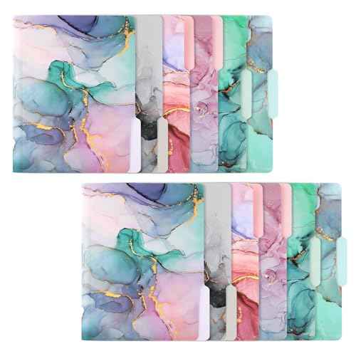 Ddaowanx Decorative File Folders Cute Colored File Folder,Letter Size File Folders for Documents,1/3-Cut Tabs,9 x 11.5 Inches,for Office,School,Home (12, Marble)