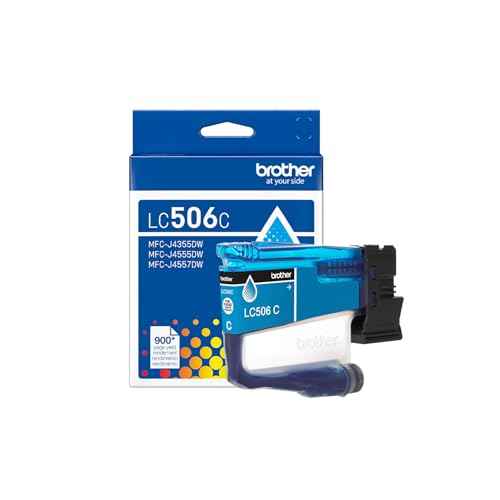 Brother Genuine LC506C Standard Yield Cyan Ink Cartridge (for use with Brother INKvestment 4355, 4555, and 4557 Printers)