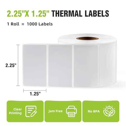 2.25"x 1.25" Direct Thermal Labels-Perforated Barcodes, Shipping Label Paper, Compatible with Zebra & Rollo Printers£¨16 Rolls£¬1000 Labels/Roll£©