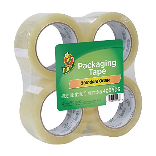 Duck Brand Standard Packaging Tape Refill Rolls, 1.88 in x 100 Yds, 4
