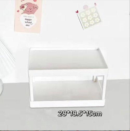 INNOD Olive Desktop Storage Rack Organizer - Double-Layer Kitchen Bathroom Office Dorm Storage Holder for Cosmetics & Stationery