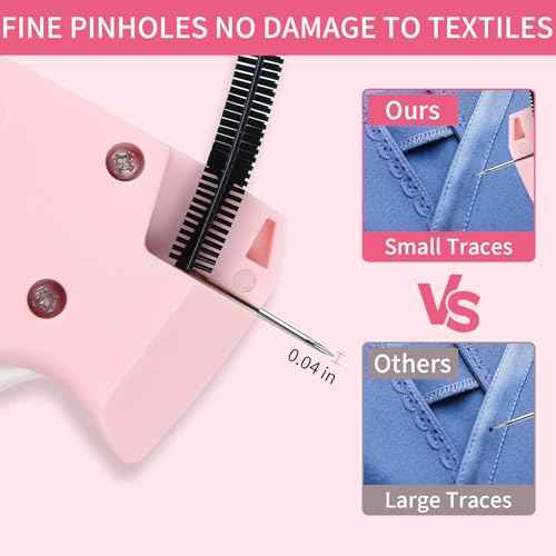 Sewing Gun£¬Clothing Label Gun, 4000 Fasteners (2000 White + 2000 Black) Clothing Label Gun, 6 Needles, Quick-Stitch Cloth Fixer£¬Pink,Garment Repair Tool