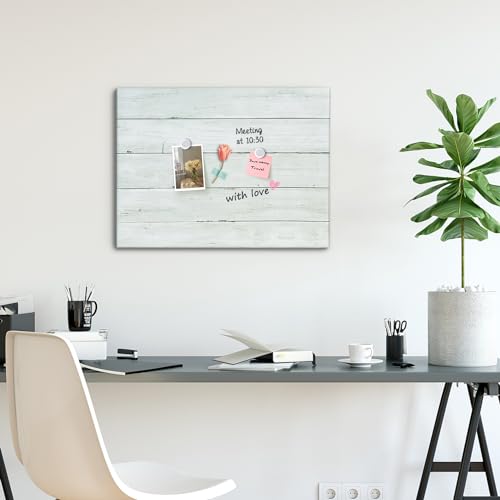 Wooden Planks Print Magnetic Surface Dry Erase Board, 30 x 20 inches Decorative White Board for Wall with Design, Frameless Dry Erase Board for Wall£¨Plank,5075,1pc£©
