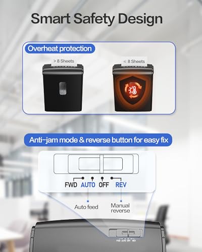 Locksworth 8-Sheet Micro Cut Shredder for Home Office, P-4 Security, 4-Gallon Bin