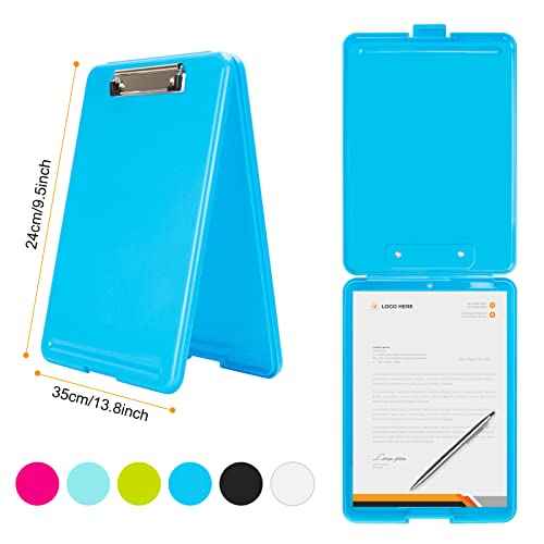 IKAYAS Heavy Duty 9.5 x 13.8 Inch Translucent Metal Storage Clipboard with Paperboard for Classroom, Office, School, Hospital