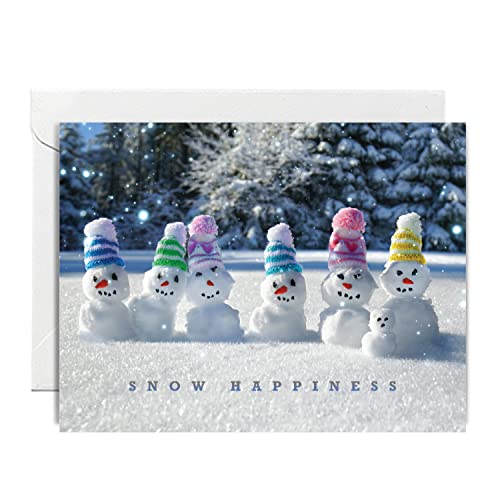 easykart labels 72 Christmas Greeting Cards with Envelopes, Snow Happiness Designs | 7.25 x 5.5 Inch Merry Christmas Cards with Seal Stickers For Friends, Family and loved Ones