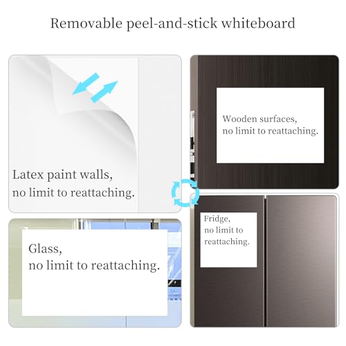 White Board Paper,White Board for Wall,Dry Erase Board for Wall,N Times Reusable,Easy to Cut & Install, with 3 Markers for Home, Office, Classroom (4¡¿8FT/(120cm¡¿244cm))