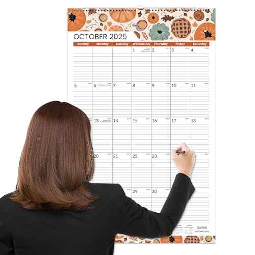 SUNEE 2026 Wall Calendar Extra Large 17"x27", 21 Month Calendar from October 2025 to June 2027, Vertical Large Monthly Calendar 2026-2027 for Wall, Seasons Color