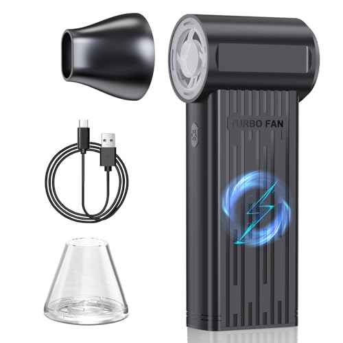 Rechargeable Compressed Air Duster, Min Blower Jet Turbo Fan, 200,000RPM 3-Gear Adjustable,Car Dryer Air Blower Cleaning,Air Cleaner for Computer,Cordless Leaf Blower Multi-Use