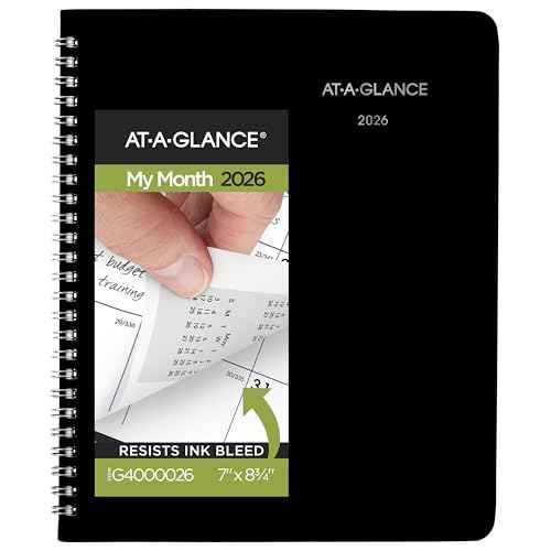 AT-A-GLANCE 2026 Planner, Monthly, 7" x 8-3/4", Medium, DayMinder, Black (G4000026)