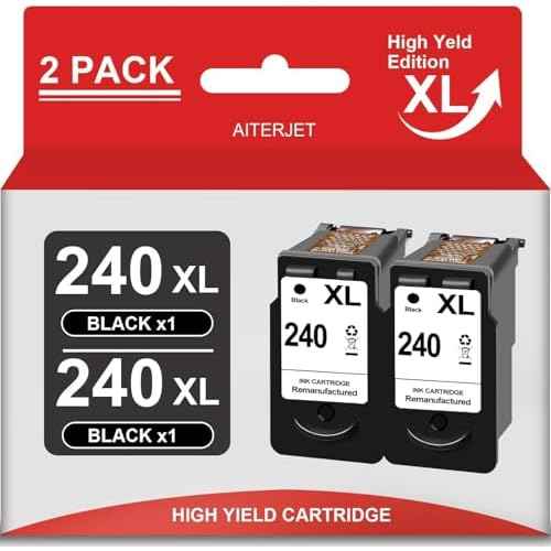 240XL Ink Remanufactured Ink Cartridge Replacement for Canon 240XL 240to use with Pixma MG3620 MG3520 MX472 TS5120 MX452 MX432 MX532 MG3220 Printer (2 Black Pack)