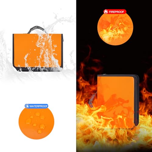 Quctak Orange Portable Key Organizer Case – 54 Key Hooks & Fireproof Waterproof Key Holder with Handle