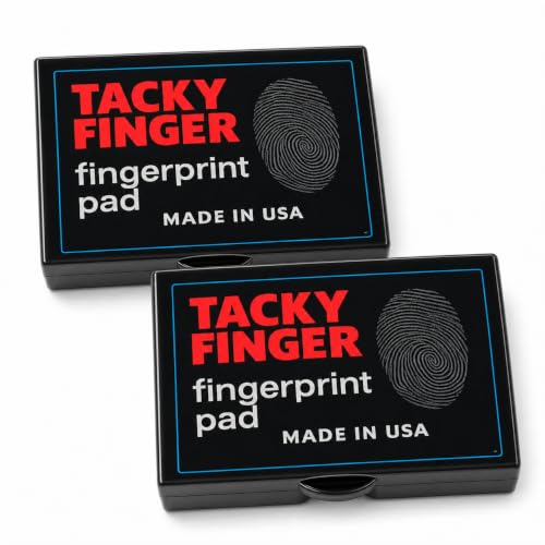 Inkless Fingerprint Pad Black 2 Pack - No Mess, Quick Dry for Notary & Legal Use