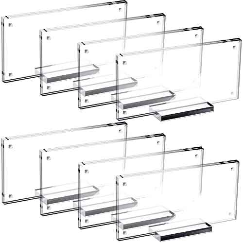8 Pcs Dollar Bill Holder Acrylic Display Dollar Case Currency Ticket Protector Paper Money Frame for Bill Collectors Collection, 7.3 x 3.5 Inch