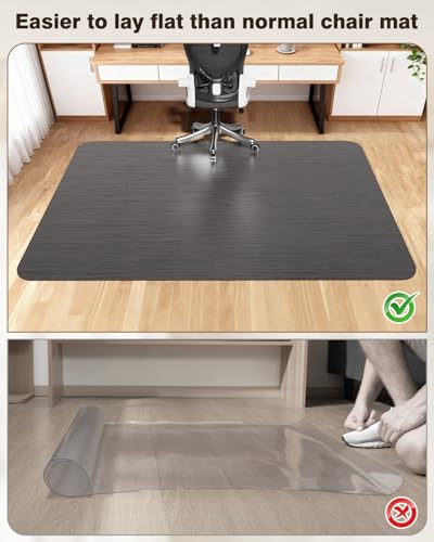 Blvornl Ultra Large Office Chair Mat for Hardwood Floor 47.2x60in Black, Non-Slip Heavy Duty Desk Rug