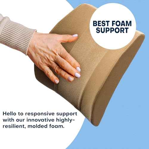 Bucket Seat Thick Foam Lumbar Support Cushion: Orthopedic Relief for Car Seats & Chairs-Beige
