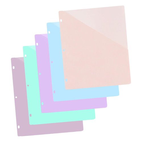 OSALADI 1set Document Bags Transparent Binder Pockets for Office Storage Lightweight Material File Folders for Organizing Items and Supplies 5sheets