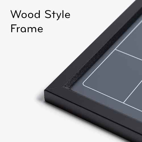 U Brands Magnetic Chalk Calendar Board, 16" x 20", Black Wood Style Frame, Premium Surface, Includes Chalk Pencils, Magnet