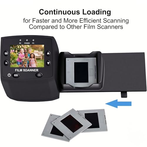 DigitPro Black 35mm Film & Slide Scanner with 2.4" LCD, JPEG Conversion